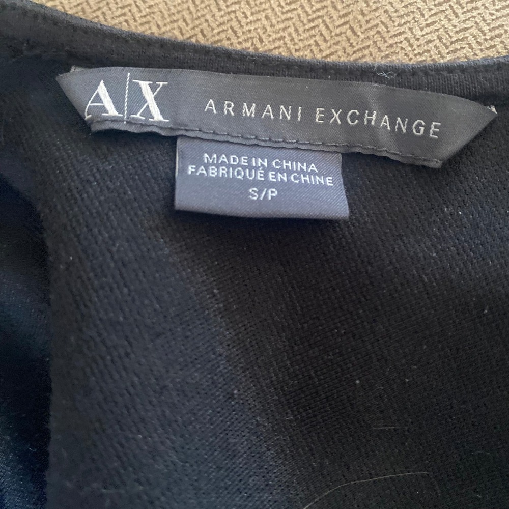 Armani Exchange Black‎ Long Sleeve Sequin Sleeve Scoop Back Cocktail Dress S P - Picture 4 of 5